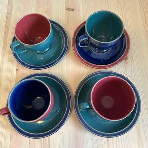 Denby Harlequin Stoneware Cup and Saucer Set